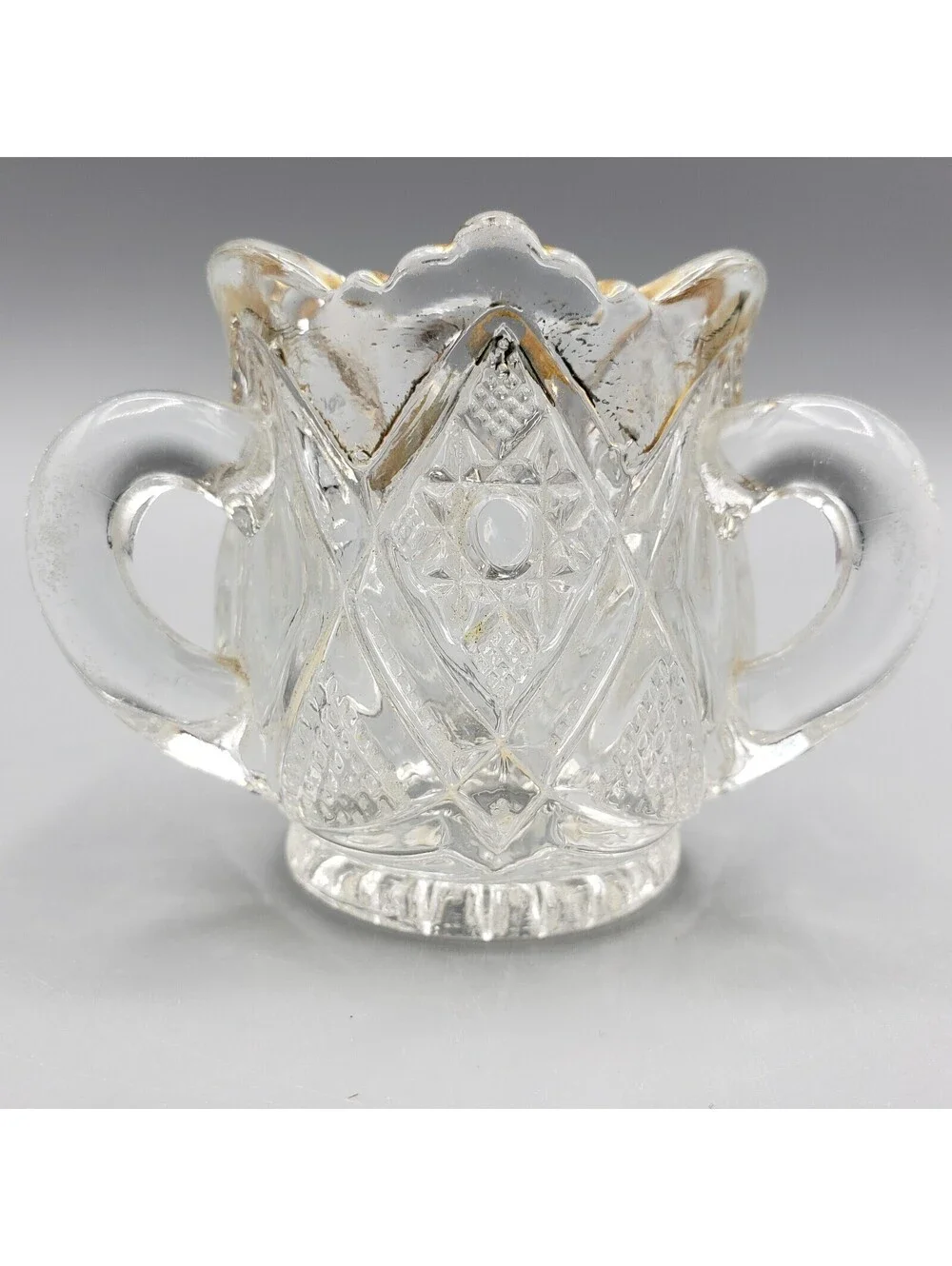 Antique US Glass EAPG Toothpick Holder Minnesota 3 Handle Circa 1898